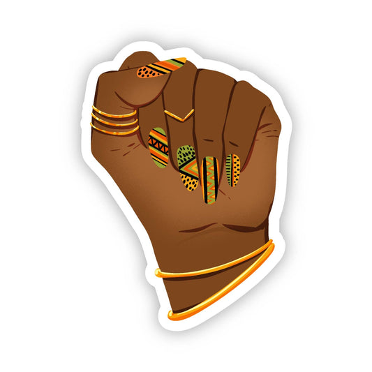 Black Power Glam Sticker | Black Power Fist | Activist