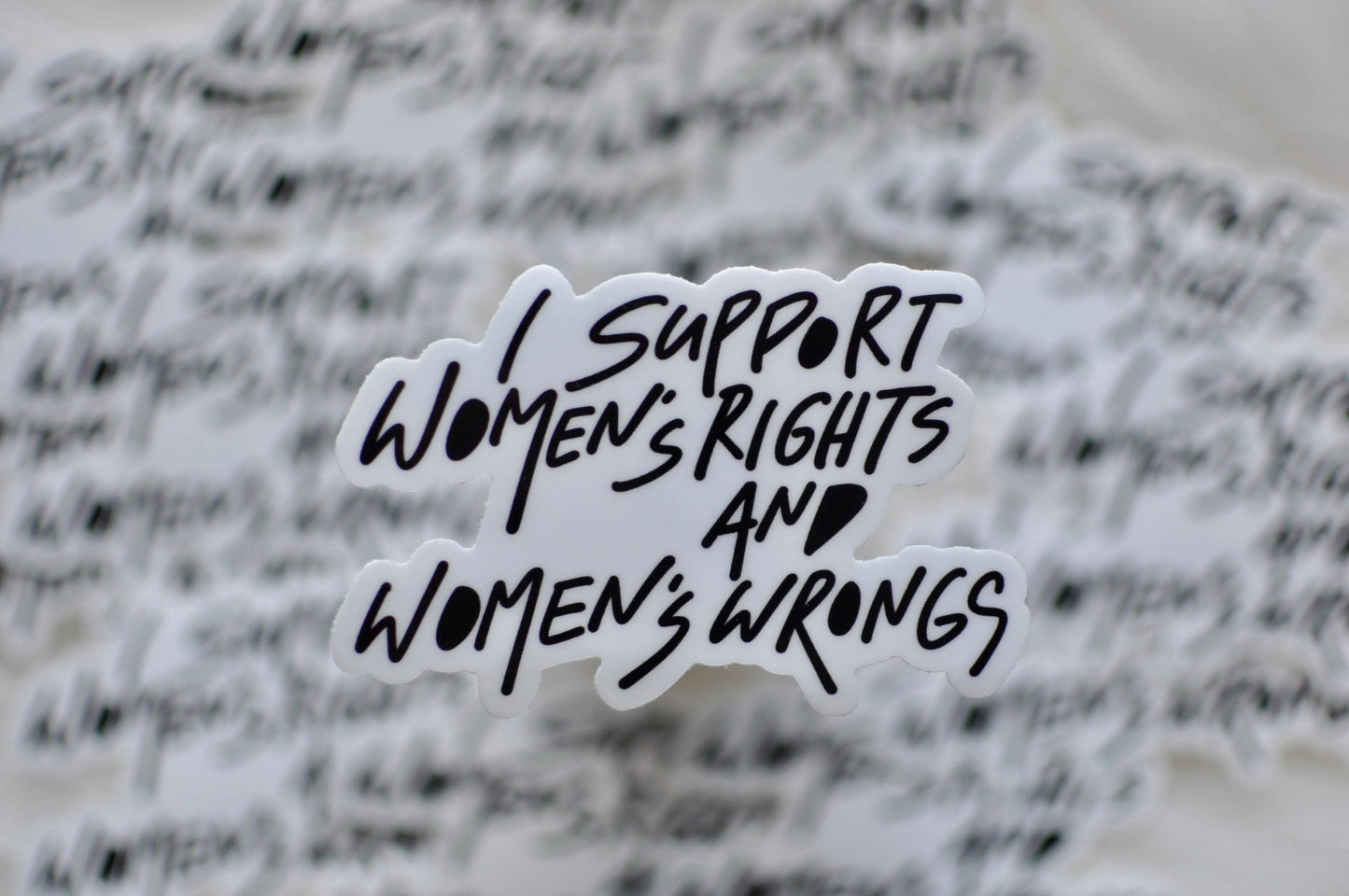 I support Woman’s rights and women’s wrongs sticker