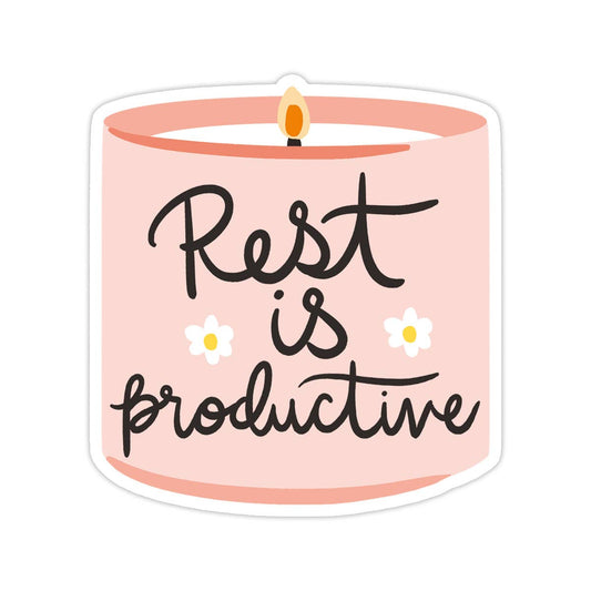 Rest is Productive Vinyl Sticker - Candle Sticker: No packaging - sent loose