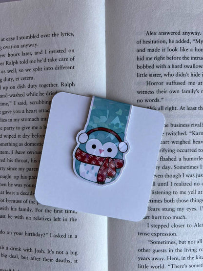 Winter Winston the Owl Squishmallow Magnetic Bookmark