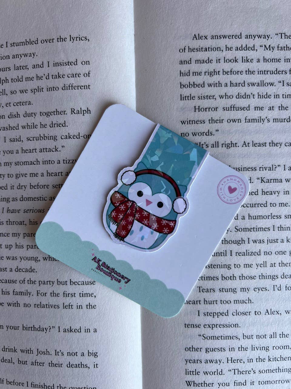 Winter Winston the Owl Squishmallow Magnetic Bookmark