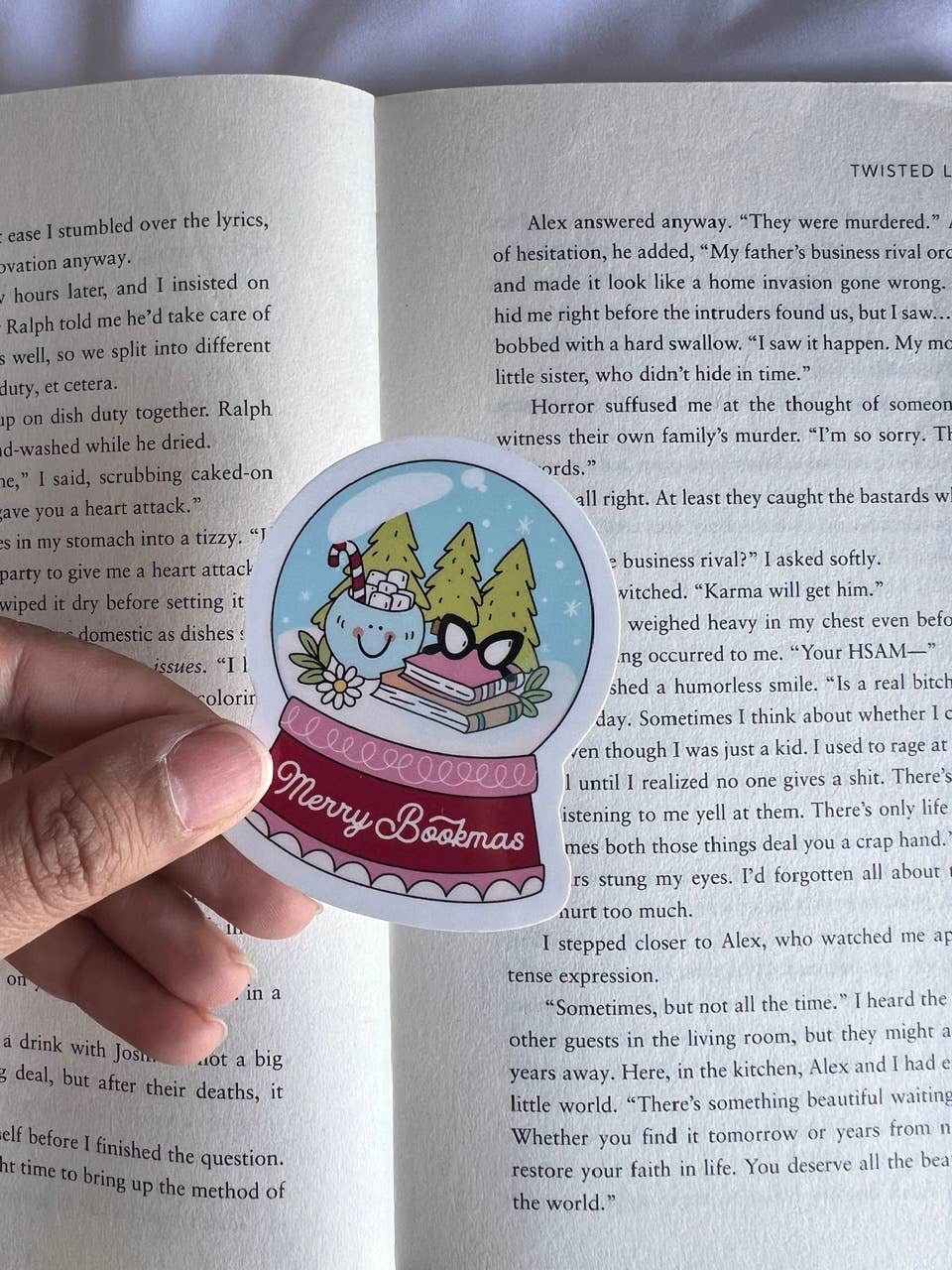 Merry Bookmas  Snow Globe Sticker