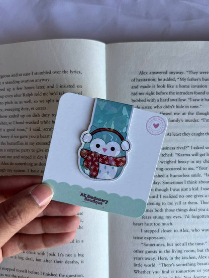 Winter Winston the Owl Squishmallow Magnetic Bookmark