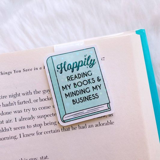 Sparkle Happily Reading My Book & Minding My Business Magnetic Bookmark