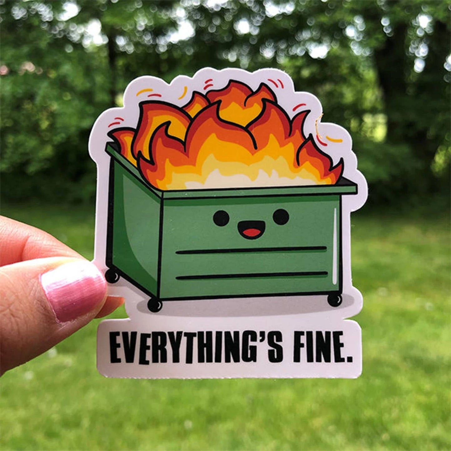 Dumpster Fire Sticker - Fishbiscuit Designs - Tuma's Books